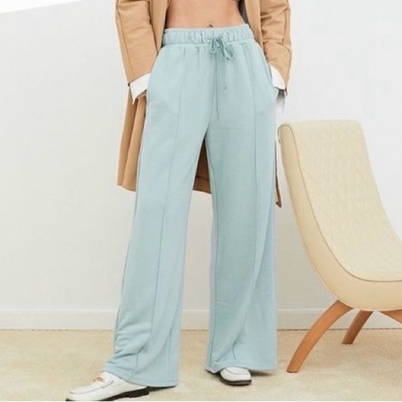 For Love and Lemons Blue Morgan Sweatpants - Picture 1 of 6